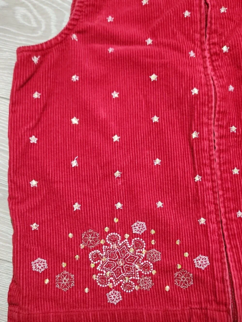 Vintage Baxter & Wells Corduroy Embroidered Snowflake Christmas Vest Petite Smal